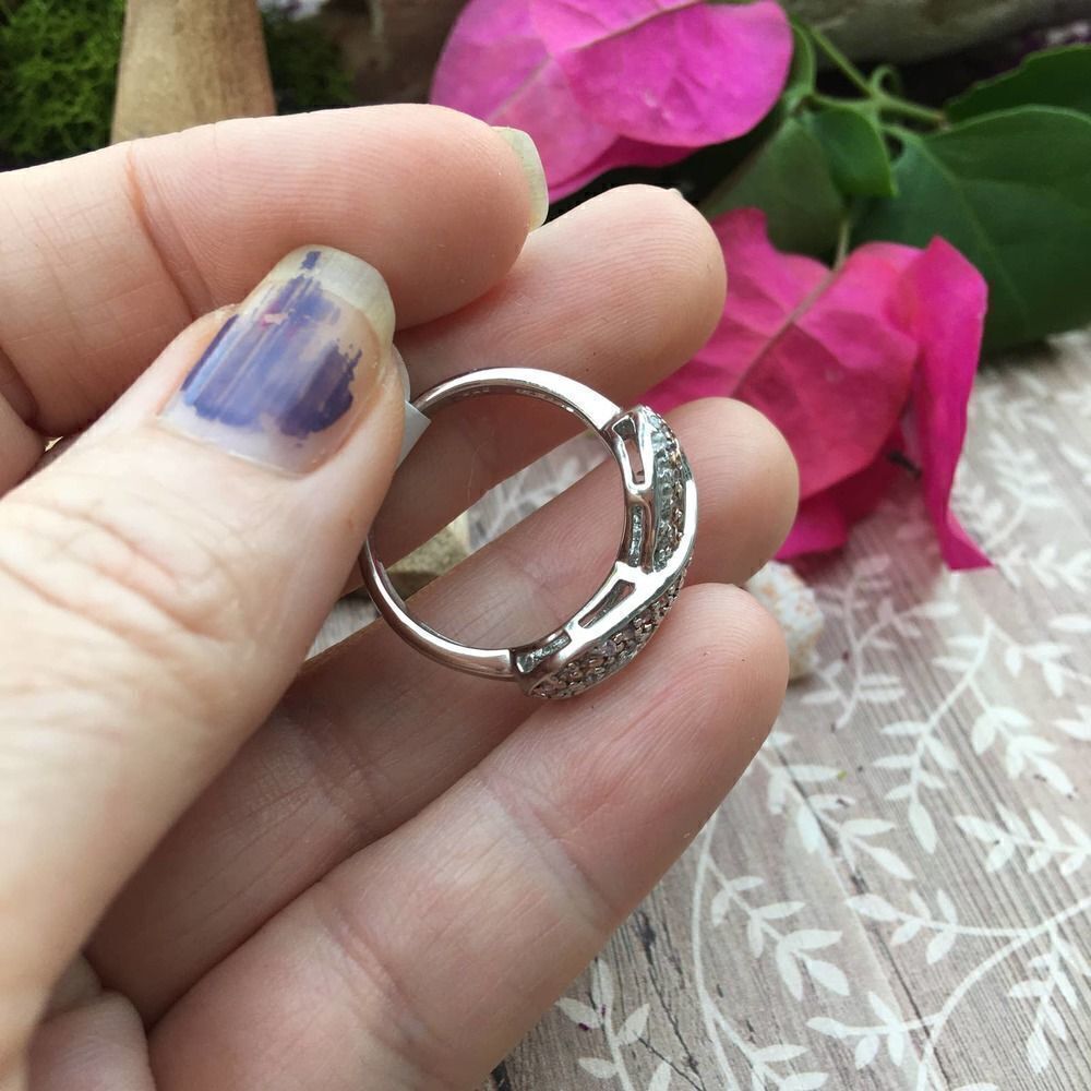 Sterling Silver Cz Infinity Ring Size 9 - Picture 3 of 5